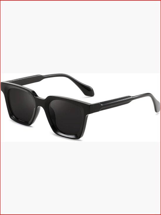 Retro Square Sunglasses Unisex Rectangle Thick Frame UV400 Protection Plastic main image 6